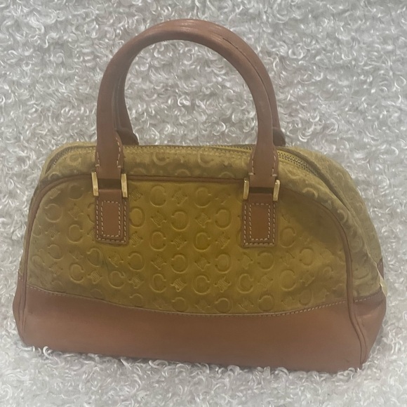 Celine Yellow Macadam Suede Handbag